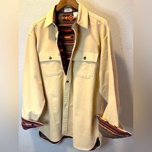 L.L. Bean ￼Beige Native Lined Cotton Barn Coat Jacket Shacket Men’s Size Large